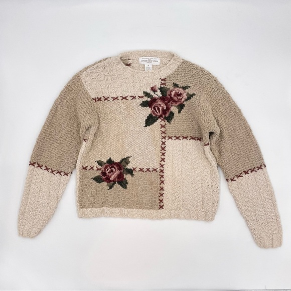 Vintage Sweaters - Vintage Sweater Handknit Cottagecore‎ Momcore Linen Cotton Ramie Medium Women